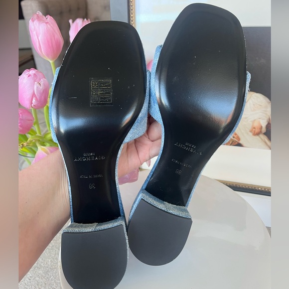 GIVENCHY NWOT Blue Denim Slide Sandals - Picture 5 of 5